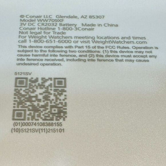 Pre-Owned Conair Weight Watchers (WW) Body Analysis Scale - Picture 5 of 5